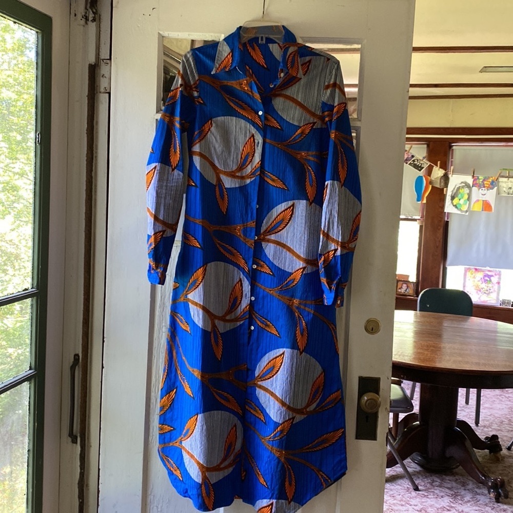100% cotton African batik dress with pockets